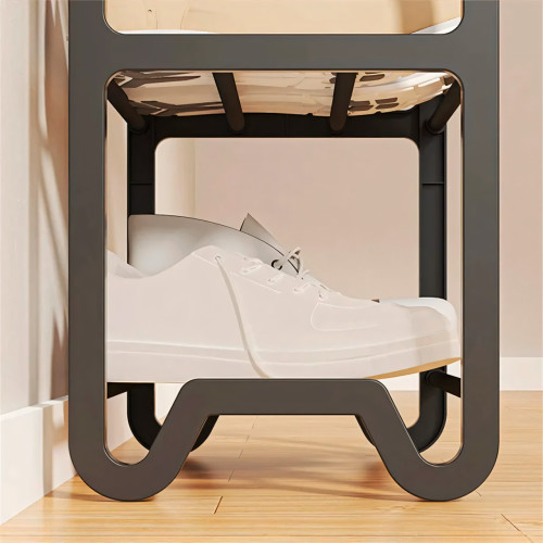 Обувная 4-х уровневая полка Shoe rack. Стеллаж для обуви AND 1-4. Подставка-органайзер 57х45х20 см, черный - фото 6