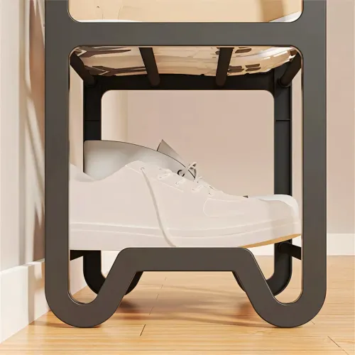 Взуттєва 4-рівнева полиця Shoe rack. Стелаж для взуття AND 1-4. Підставка-органайзер 57х45х20 см, чорний - фото 3
