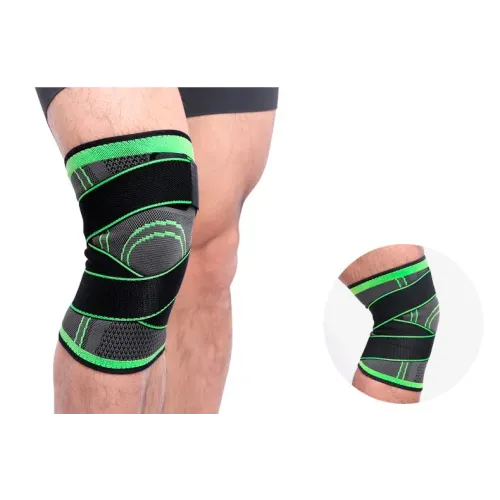 Еластичний компресійний бандаж Knee Support WN-26, зелений наколінник для спорту та активного способу життя - фото 6