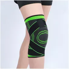 Еластичний компресійний бандаж Knee Support WN-26, зелений наколінник для спорту та активного способу життя