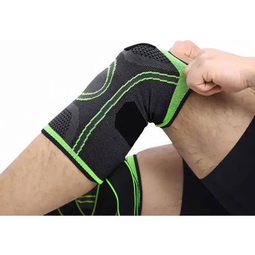 Эластичный компрессионный бандаж Knee Support WN-26 — зелёный наколенник для спорта и активного образа жизни - фото 5
