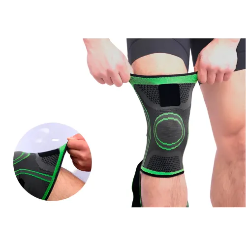 Эластичный компрессионный бандаж Knee Support WN-26 — зелёный наколенник для спорта и активного образа жизни - фото 7