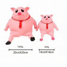 Антистресс-свинья, розовая сжимающаяся игрушка, Pink Pig поросенок сквиш, 2 размера, вакуумный песок, 20х20 см