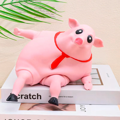 Антистрес-свинка, рожева іграшка, що стискається. Pink Pig порося сквіш. 2 розміри, вакуумний пісок - фото 2
