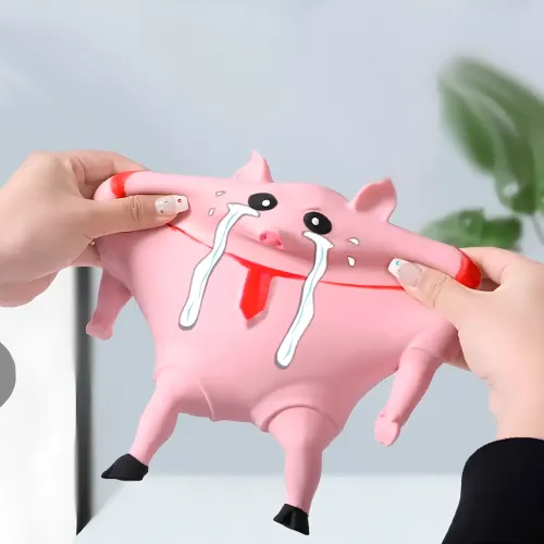 Антистрес-свинка, рожева іграшка, що стискається. Pink Pig порося сквіш. 2 розміри, вакуумний пісок