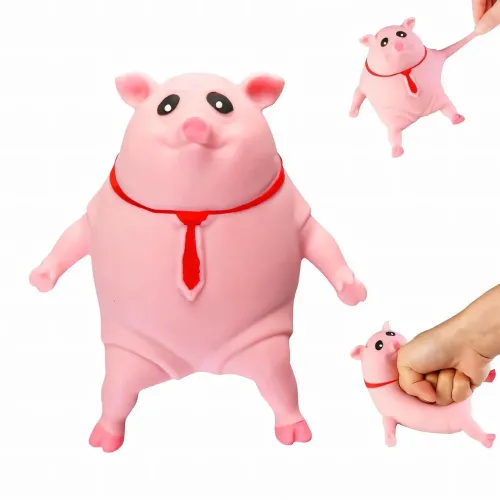 Антистресс-свинья, розовая сжимающаяся игрушка, Pink Pig поросенок сквиш, 2 размера, вакуумный песок, 20х20 см 14х14 см - фото 2
