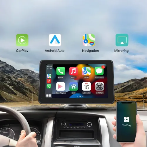 Портативний монітор 7-дюймовий із підтримкою Carplay CJ-PTC 207, Для камер заднього огляду - фото 2