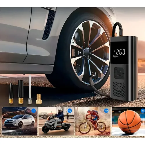 Акумуляторний портативний компресор для Автомобілів і велосипедів Wireless air pump VC027, 6000 mAh, 8.3 bar - фото 4