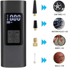 Аккумуляторный портативный компрессор для велосипедов и автомобилей air pump CZCQ-101, 6000mAh, 10.3 Bar