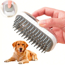 Массажная щетка для купания животных Body brush LY-528 с мягкой щетиной, диспенсер для шампуня, мелкие зубцы