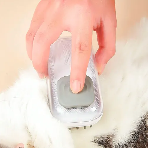 Масажна щітка для купання тварин Body brush LY-528 з м'якою щетиною, диспенсер для шампуню, дрібні зубці - фото 4