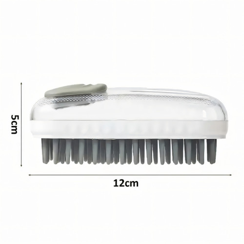 Массажная щетка для купания животных Body brush LY-528 с мягкой щетиной, диспенсер для шампуня, мелкие зубцы - фото 4
