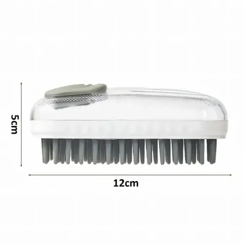 Масажна щітка для купання тварин Body brush LY-528 з м'якою щетиною, диспенсер для шампуню, дрібні зубці - фото 6