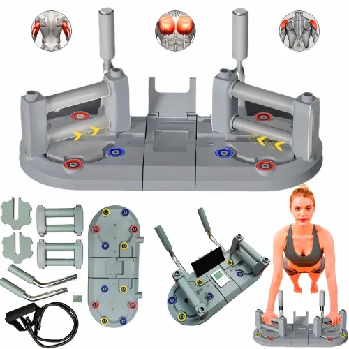 Багатофункційний домашній тренажер Iron Gym, упори для віджимань, опора з таймером для планки, 33-44 см