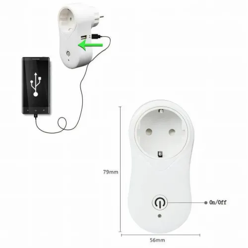 Розумна розетка з Wi-Fi + USB, інтелектуальна смарт-розетка TUYA з керуванням смартфоном, біла - фото 8