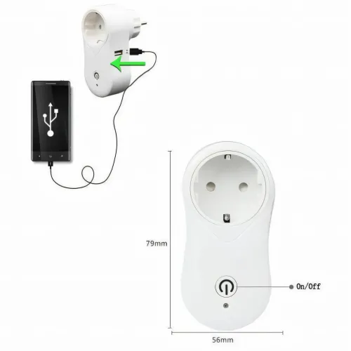 Розумна розетка з Wi-Fi + USB, інтелектуальна смарт-розетка TUYA з керуванням смартфоном, біла - фото 8