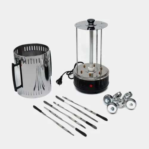 Електрошашличниця Domotec BBQ 7781, 1000 W, 6 шампурів, із захисним кожухом, чашами для стікання жиру - фото 8