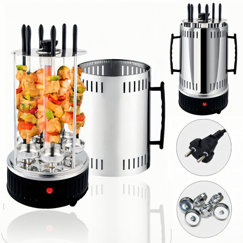Электрошашлычница Domotec BBQ 7781, 1000 W, 6 шампуров, с защитным кожухом, чашами для стекания жира - фото 8
