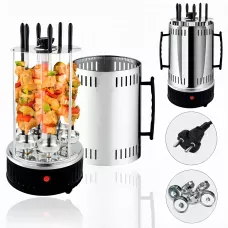 Електрошашличниця Domotec BBQ 7781, 1000 W, 6 шампурів, із захисним кожухом, чашами для стікання жиру