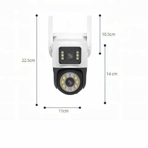 Зовнішня IP Wi-Fi камера, 2 об'єктиви 2+2 МП, 3.6-6 mm, звук, SD, IP66, відстеження, сирена - фото 6