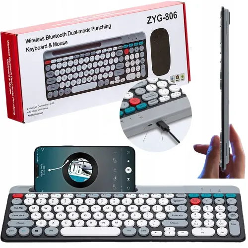 Бездротовий комплект ZYG 806, Bluetooth, повнорозмірна клавіатура, оптична миша, USB-зарядка - фото 9