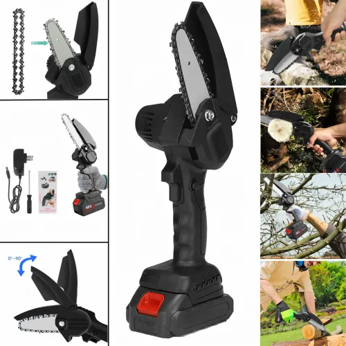 Міні електропила Chainsaw 48V, Li-lon акумулятор 1.5 А·год, 2000 об/хв, для обрізання дерев, різання дерев
