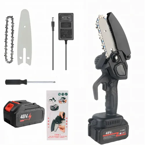 Міні електропила Chainsaw 48V, Li-lon акумулятор 1.5 А·год, 2000 об/хв, для обрізання дерев, різання дерев - фото 4