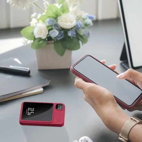 Павербанк для iPhone 10 000 mAh, MagSafe, 22,5 Вт, магнітне кріплення, швидке заряджання, місткість акб на екрані - фото 10