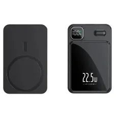 Павербанк для iPhone 10 000 mAh, MagSafe, 22,5 Вт, магнітне кріплення, швидке заряджання, місткість акб на екрані Чорний