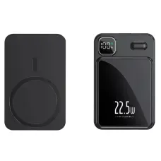 Павербанк для iPhone 10 000 mAh, MagSafe, 22,5 Вт, магнітне кріплення, швидке заряджання, місткість акб на екрані Чорний