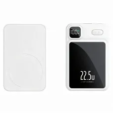 Павербанк для iPhone 10 000 mAh, MagSafe, 22,5 Вт, магнітне кріплення, швидке заряджання, місткість акб на екрані Білий