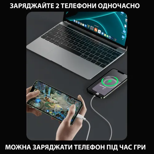 Магнітна бездротова зарядка, PowerBank Q9 10000 mAh з технологією MagSafe, дисплей з індикацією заряду - фото 6