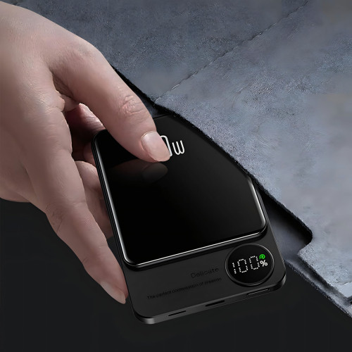 Магнітна бездротова зарядка, PowerBank Q9 10000 mAh з технологією MagSafe, дисплей з індикацією заряду - фото 5