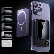 Магнітна бездротова зарядка, PowerBank Q9 10000 mAh з технологією MagSafe, дисплей з індикацією заряду