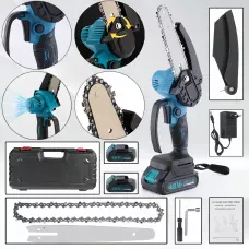 Акумуляторна мініпила G-tool DUG155Z 48 V, ланцюговий гілкоріз із 2 акумуляторами в пластиковому кейсі, шина 15 см