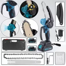 Акумуляторна мініпила G-tool DUG155Z 48 V, ланцюговий гілкоріз із 2 акумуляторами в пластиковому кейсі, шина 15 см