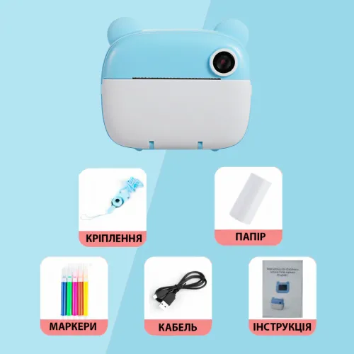 Детский фотоаппарат моментальной печати M3, 2 камеры, micro SD, аккумулятор, USB-зарядка, пластик, розовый - фото 9