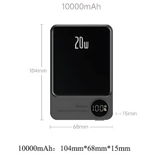 Магнитная беспроводная зарядка, PowerBank Q9 10000mAh с технологией MagSafe, дисплей с индикацией заряда Зеленый