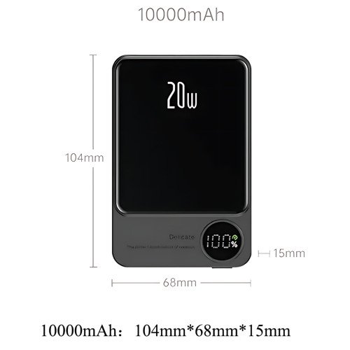 Магнітна бездротова зарядка, PowerBank Q9 10000 mAh з технологією MagSafe, дисплей з індикацією заряду Зелений