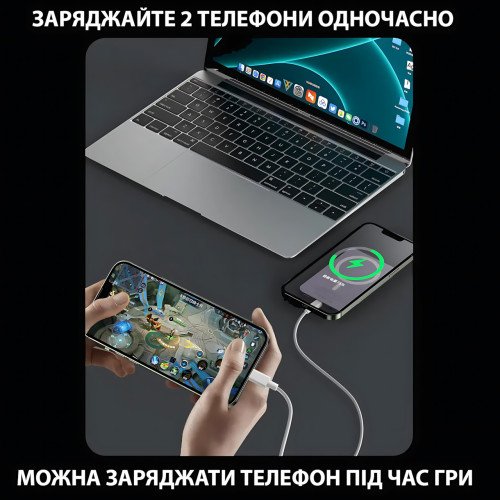 Магнітна бездротова зарядка, PowerBank Q9 10000 mAh з технологією MagSafe, дисплей з індикацією заряду Зелений - фото 3