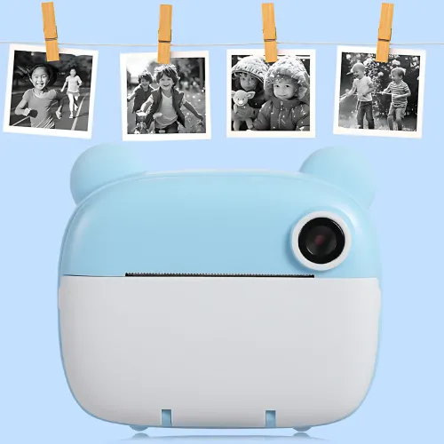 Детский фотоаппарат моментальной печати M3, 2 камеры, micro SD, аккумулятор, USB-зарядка, пластик, розовый Голубой - фото 18