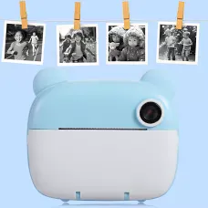 Дитячий фотоапарат миттєвого друку M3, 2 камери, micro SD, акумулятор, USB-зарядка, пластик, рожевий Блакитний
