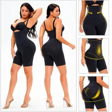 Чорний корсет slim shapewear з пушапом, післяпологовою, що стягує комбідрес для корекції фігури