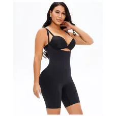 Черный корсет slim shapewear с пуш-ап попой, послеродовой, утягивающий комбидресс для коррекции фигуры L-XL