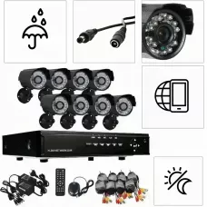 Набір для відеоспостереження CCTV XVR-TO801N, 8 камер, вуличні камери з восьмиканальним реєстратором