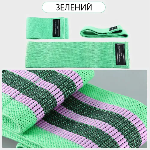 Набір тканинних фітнес-гумок Luting Hip resistance bands 3 штуки, легкий, середній і високий опір - фото 6
