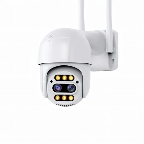 PTZ WiFi камера відеоспостереження, вулична зовнішня 4к камера, 5 мп, 8X ЗУМ, ICSEE, звук, стеження - фото 2