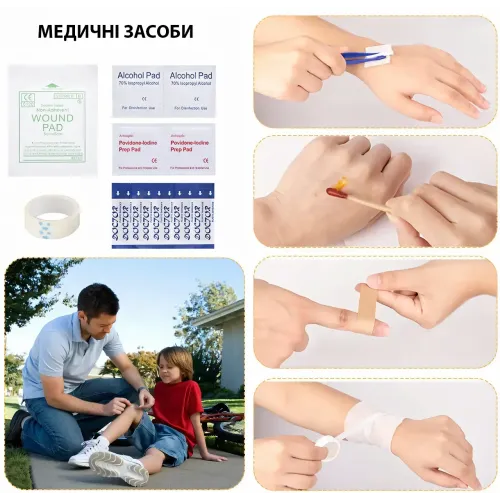 Туристичний набір для виживання 33 в 1, похідний набір у вологозахищеному кейсі, набір мультитул для військових - фото 6