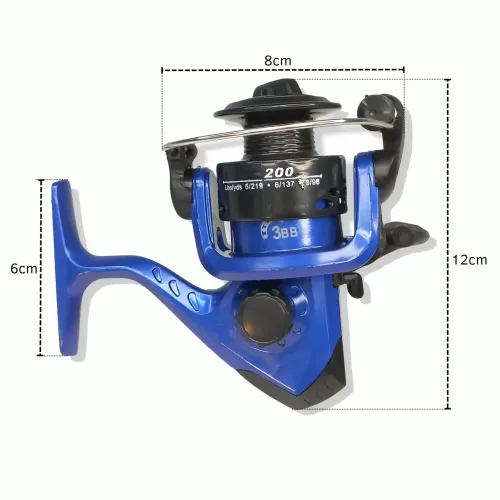 Котушка FISHMX SY-200, інерційна універсальна з монониткою, стандартний фрикціон, 160 г, пластик, синій - фото 4