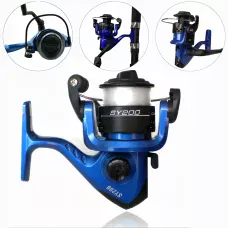 Котушка FISHMX SY-200, інерційна універсальна з монониткою, стандартний фрикціон, 160 г, пластик, синій